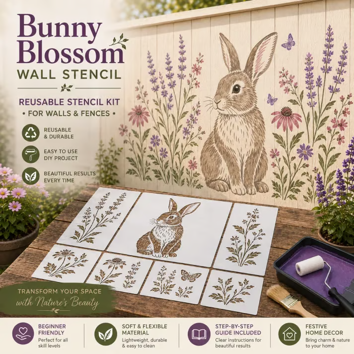 🔥LAST DAY 70% OFF - 🌿 Garden Wall Stencil – Reusable DIY Kit for Walls, Fences & Patios