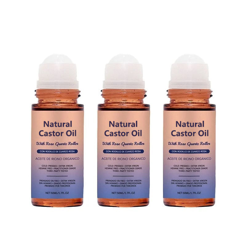Organic Golden Castor Oil Roll-On with Rose Quartz