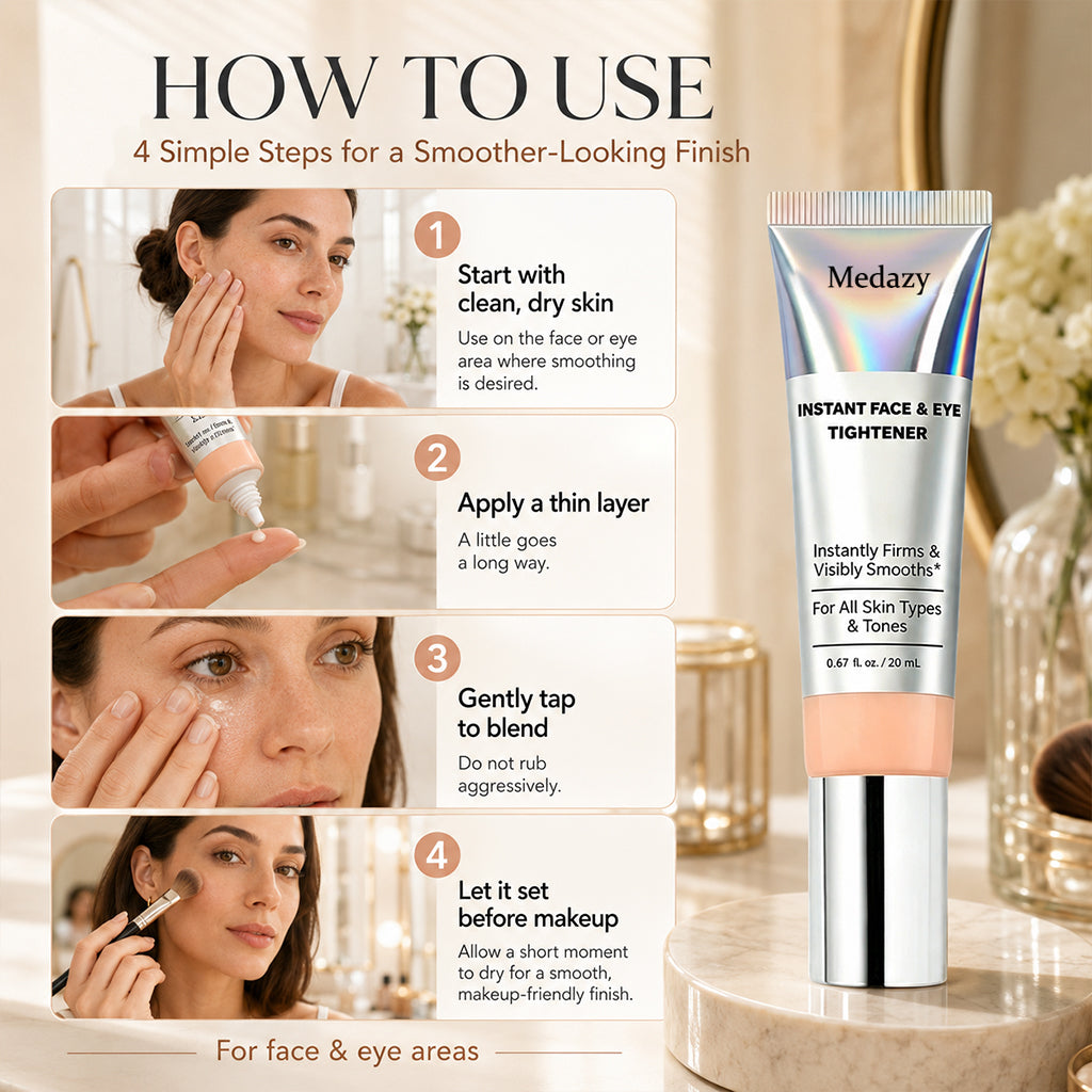 Medazy Instant Face Tightener – Visible Smoothing in 60 Seconds, Progressive Results in 18 Days