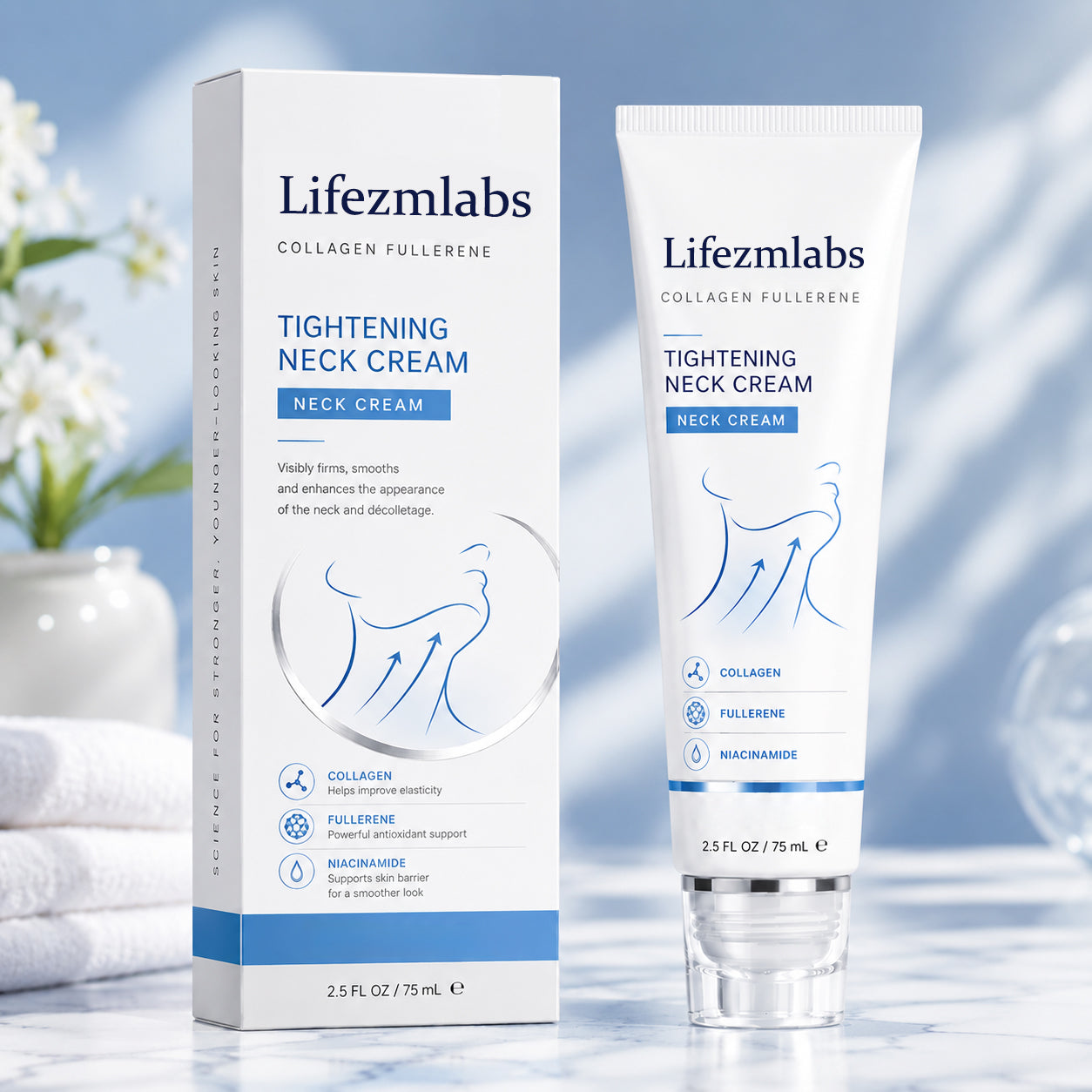 ✨ Lifezmlabs™ Instant Neck Lift Cream — 🧴 Infused with Retinol & Hyaluronic Acid | Firms the Neck, Reduces Wrinkles & Double Chin
