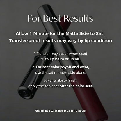 Perfect Twin Lip — Dual-Ended Liquid Lipstick with Velvet Matte Color and Glossy Shine