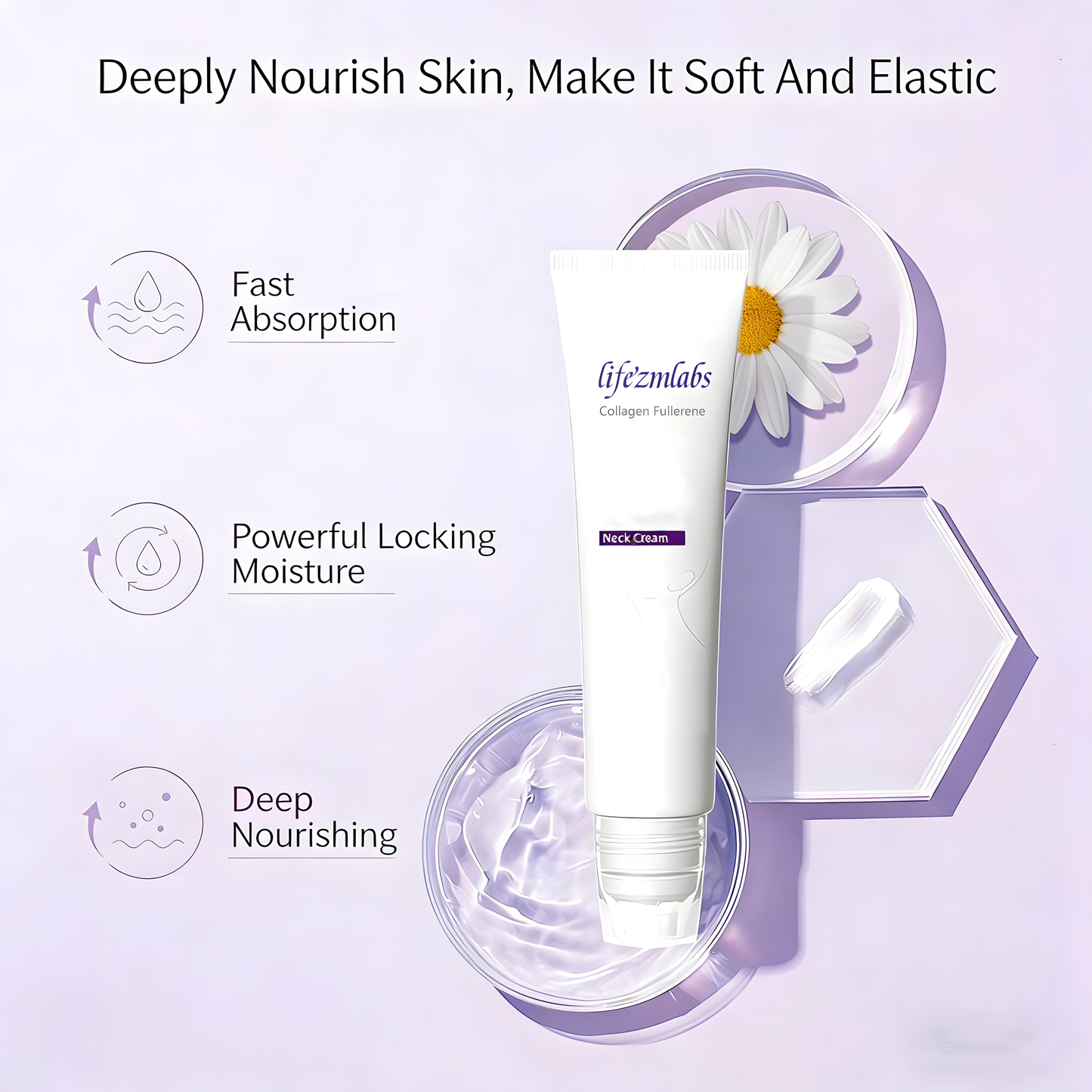 Reduces Wrinkles and Double Chin,Five Rollers for All Around Massage,Neck Firming Cream