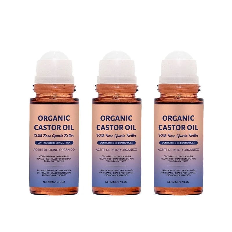 Organic Golden Castor Oil Roll-On with Rose Quartz