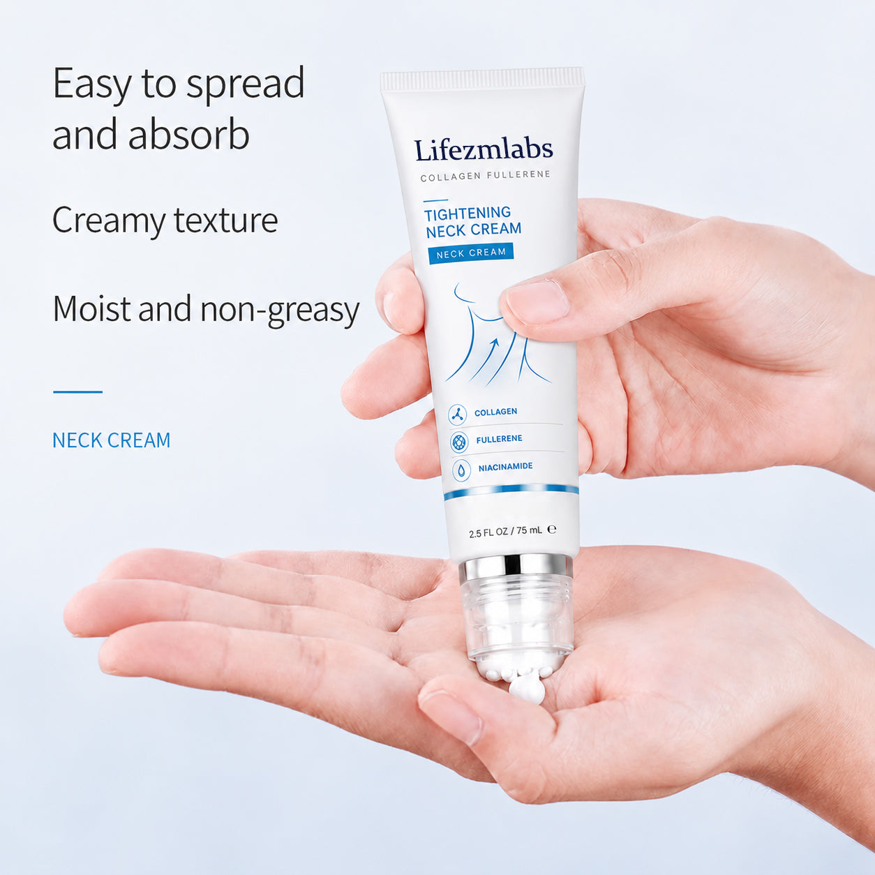 ✨ Lifezmlabs™ Instant Neck Lift Cream — 🧴 Infused with Retinol & Hyaluronic Acid | Firms the Neck, Reduces Wrinkles & Double Chin
