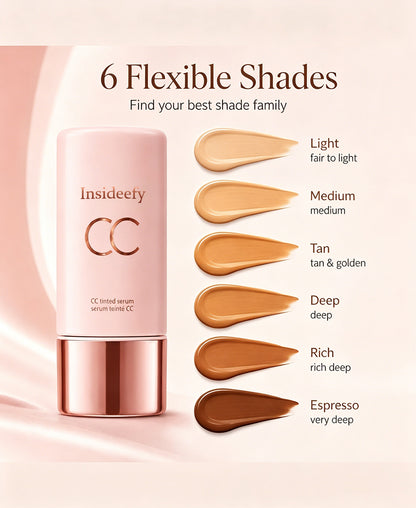 Insideefy CC Tinted Serum – Shade-Adaptive Coverage, 24H Hydration & Waterproof Wear