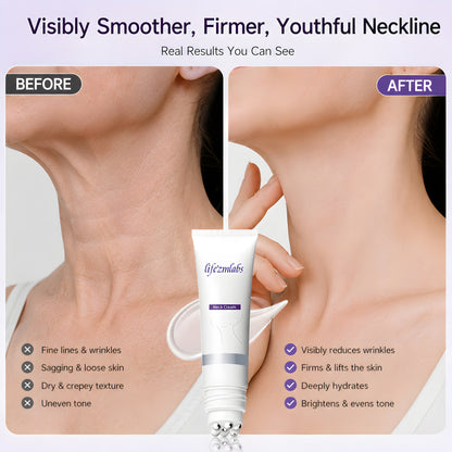 Reduces Wrinkles and Double Chin,Five Rollers for All Around Massage,Neck Firming Cream