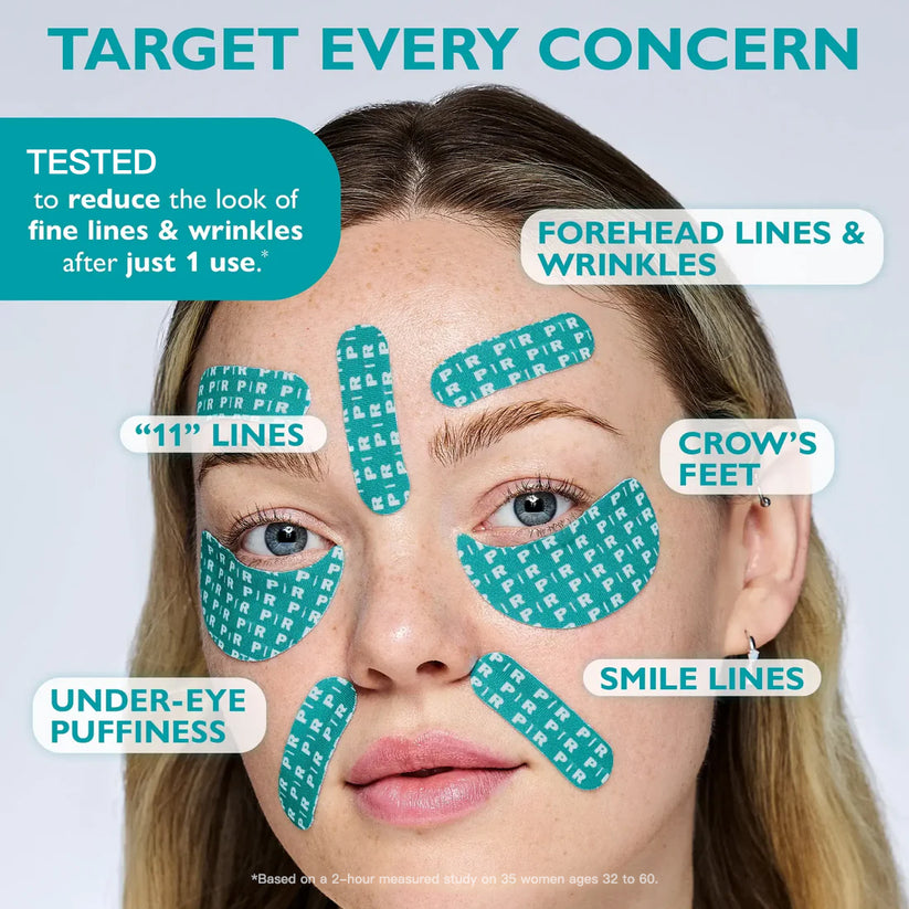 Face with tape placements