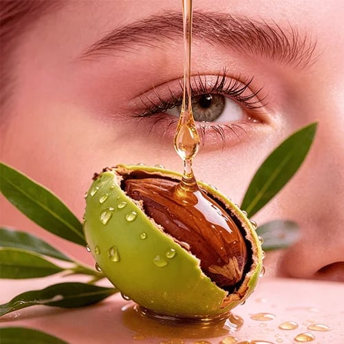 Castor oil lash and brow application