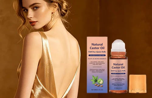 Organic Golden Castor Oil Roll-On with Rose Quartz