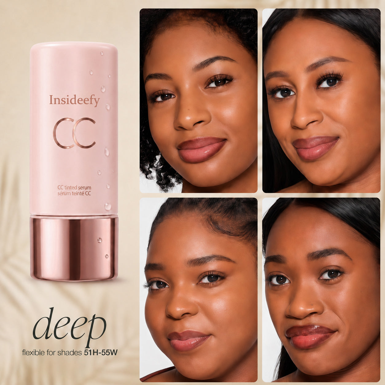 Insideefy CC Tinted Serum – Shade-Adaptive Coverage, 24H Hydration & Waterproof Wear