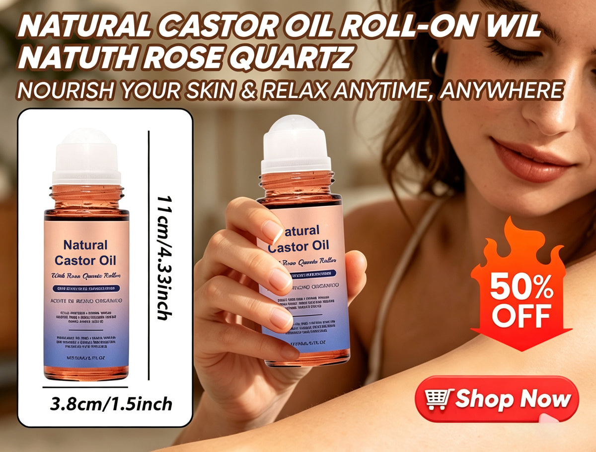 Organic Golden Castor Oil Roll-On with Rose Quartz