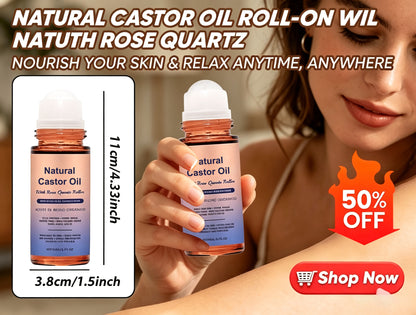 Organic Golden Castor Oil Roll-On with Rose Quartz