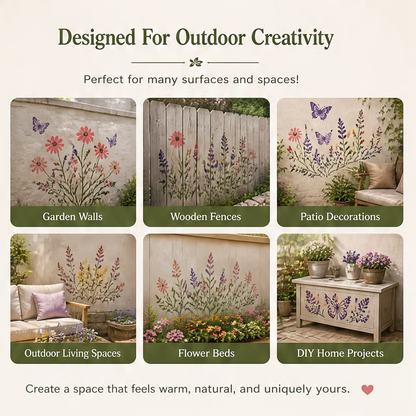 🔥LAST DAY 70% OFF - 🌿 Garden Wall Stencil – Reusable DIY Kit for Walls, Fences & Patios