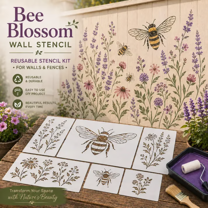 🔥LAST DAY 70% OFF - 🌿 Garden Wall Stencil – Reusable DIY Kit for Walls, Fences & Patios
