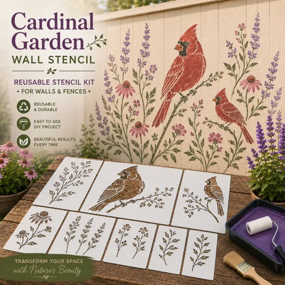 🔥LAST DAY 70% OFF - 🌿 Garden Wall Stencil – Reusable DIY Kit for Walls, Fences & Patios