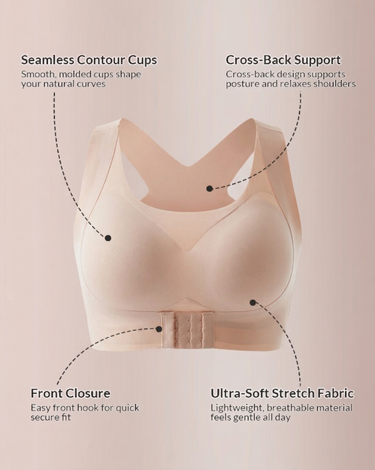 LAST DAY PROMOTION - 49% OFF Front Closure Cross-Back Wireless Posture Bra