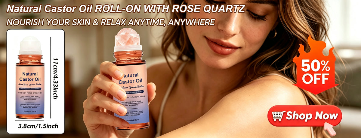 Organic Golden Castor Oil Roll-On with Rose Quartz
