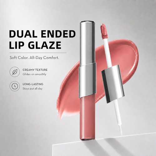 Perfect Twin Lip — Dual-Ended Liquid Lipstick with Velvet Matte Color and Glossy Shine