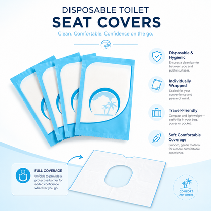 Disposable Toilet Seat Covers – Waterproof, Individually Wrapped & Travel Ready